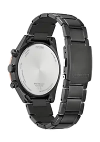 Men's Sport Luxury Radio Control Black Stainless Steel Bracelet Watch 