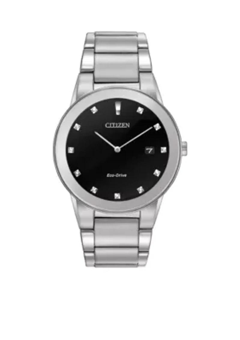 Eco-Drive Men's Silver-Tone Axiom Watch