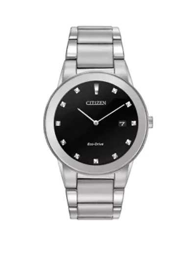 Eco-Drive Men's Silver-Tone Axiom Watch
