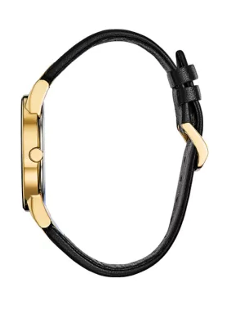 Men's Axiom Black Leather Strap watch