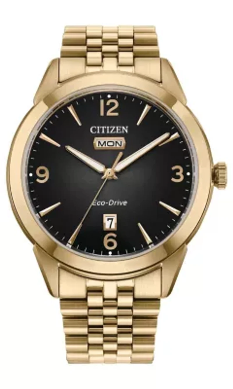 Citizen Mens Dress/Classic Eco Rolan Gold-Tone Bracelet Watch 40.5mm