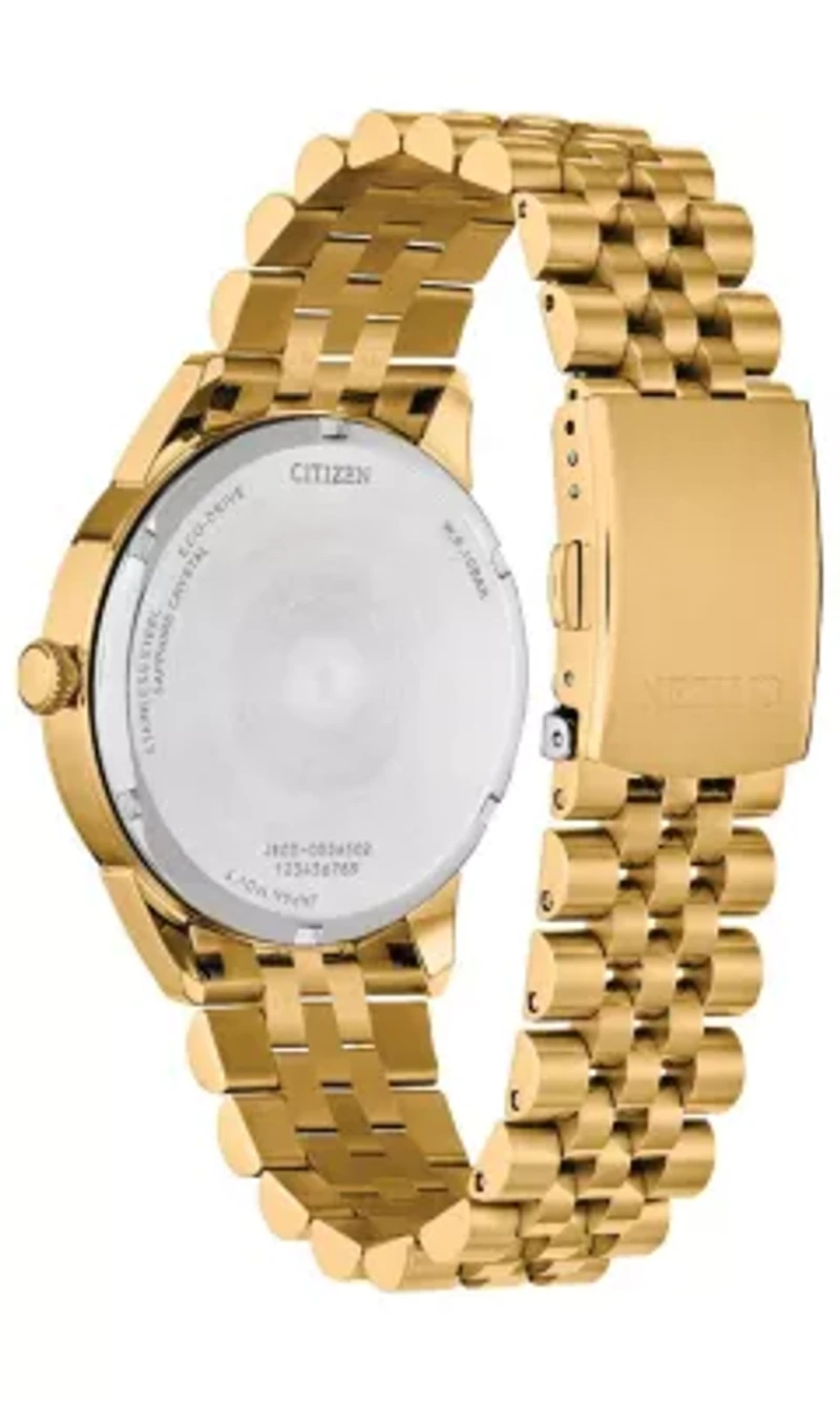 Citizen Mens Dress/Classic Eco Rolan Gold-Tone Bracelet Watch 40.5mm