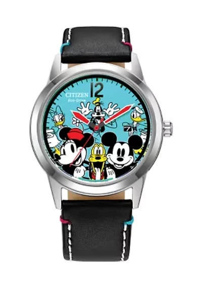 Citizen Eco-Drive Unisex Disney Sensational Six Black Strap Watch, 40mm