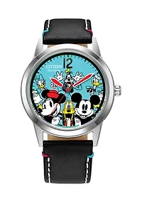 Citizen Eco-Drive Unisex Disney Sensational Six Black Strap Watch, 40mm