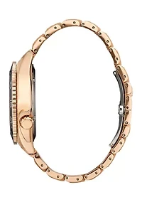 Men's Sport Luxury Rose Gold Tone Stainless Steel Bracelet Watch 