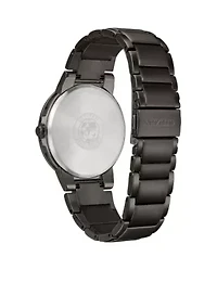 Grey Ion-Plated Stainless Steel Eco-Drive Axiom Black Dial Watch