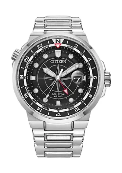 Men's Sport Luxury Endeavor Silver-Tone Stainless Steel Bracelet Watch