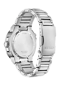 Men's Sport Luxury Endeavor Silver-Tone Stainless Steel Bracelet Watch