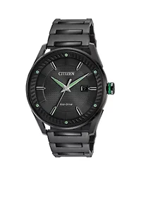 Men's Black Stainless Steel Citizen Eco-Drive Watch