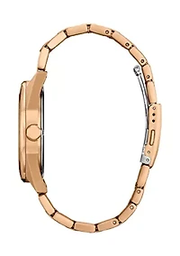 Men's Sport Casual Rose Gold Tone Stainless Steel Bracelet Watch 
