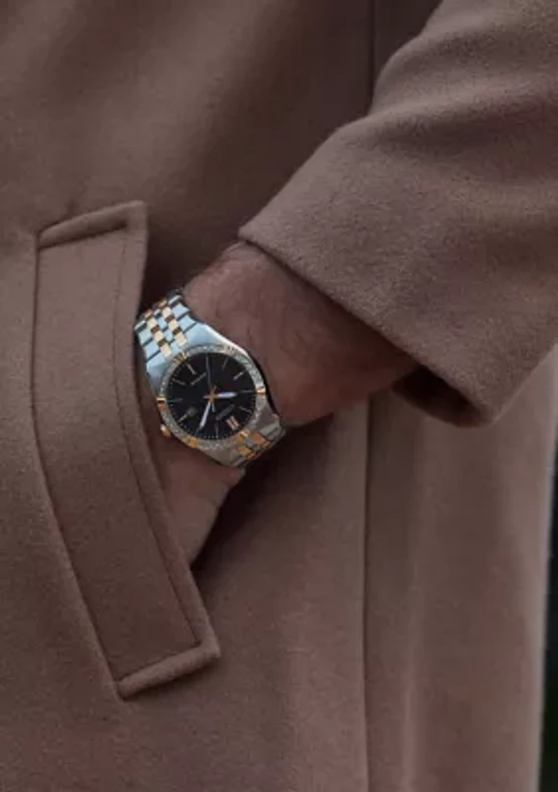 Men's Dress Classic Corso Two Tone Stainless Steel Bracelet Watch 