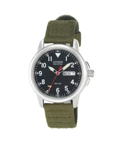 Men's Eco-Drive Canvas Strap Watch