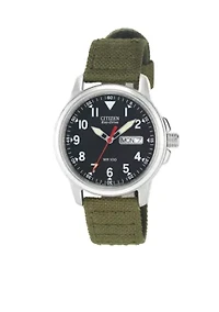 Men's Eco-Drive Canvas Strap Watch