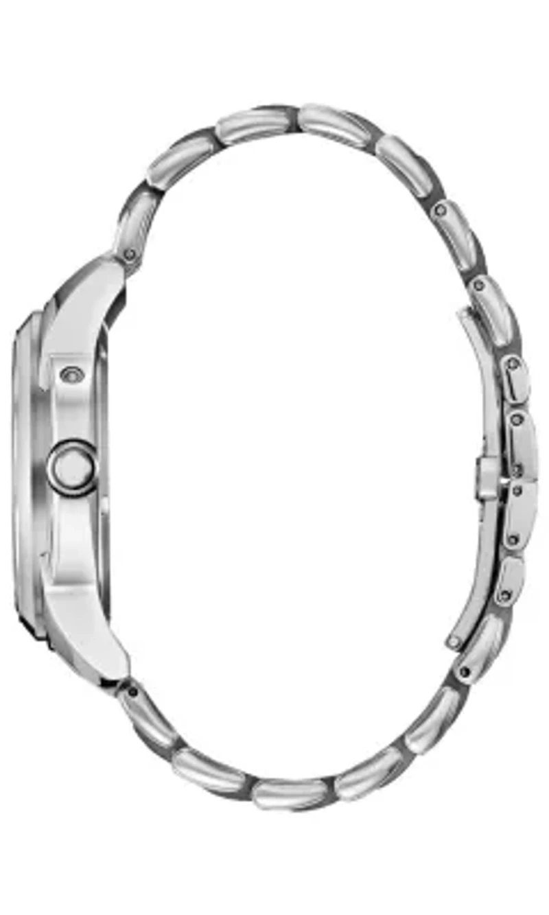 Citizen Mens Classic Eco Calendrier Silver-Tone Bracelet Watch 41.8mm