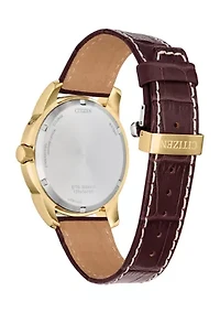 Men's 41.8 Millimeter Classic Calendrier Brown Strap Watch