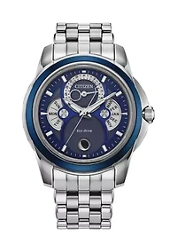 Men's Classic Calendrier Silver-Tone Bracelet Watch, 41.8 mm