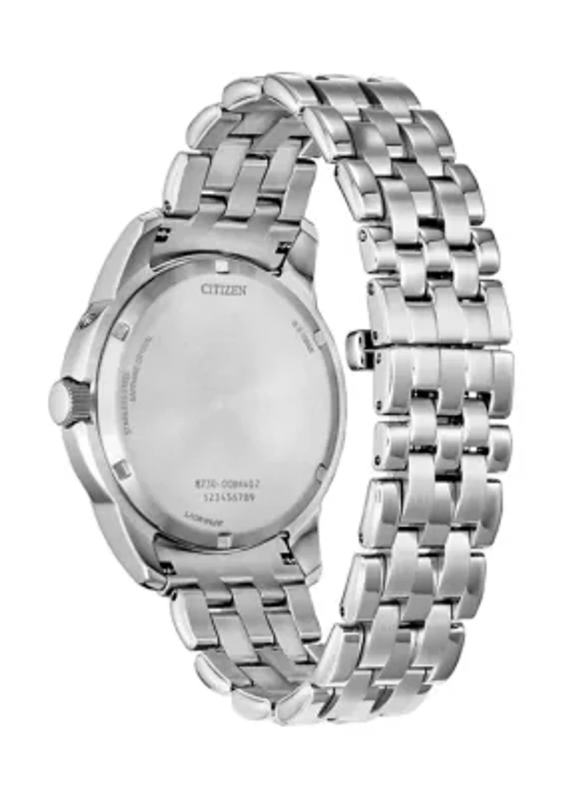 Men's Classic Calendrier Silver-Tone Bracelet Watch, 41.8 mm