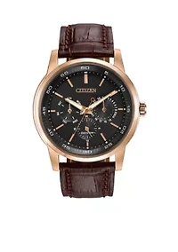 Men's Eco-Drive Rose Gold Tone Stainless Steel Dress Watch