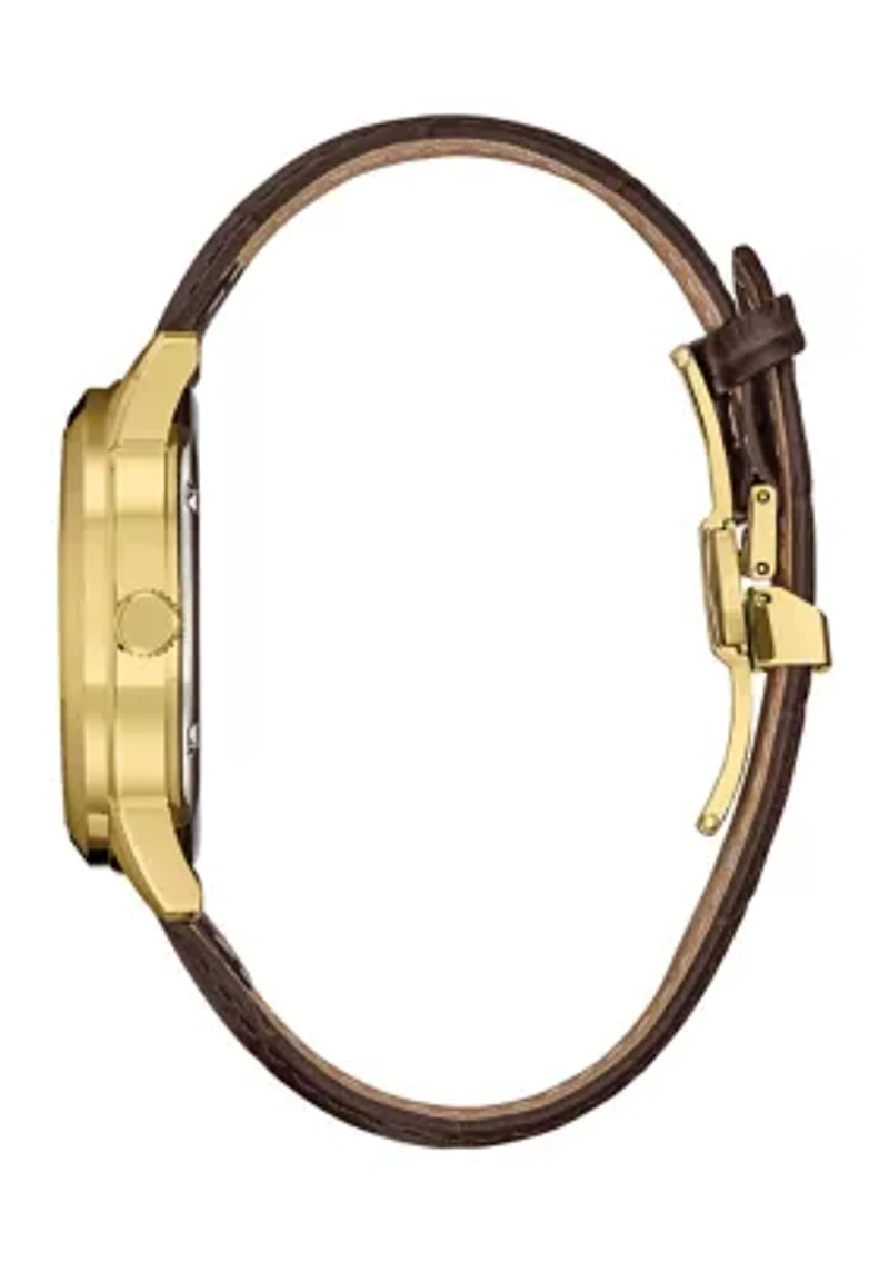 Men's Classic Eco Rolan Brown Strap Watch 