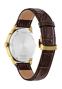Men's Classic Eco Rolan Brown Strap Watch 