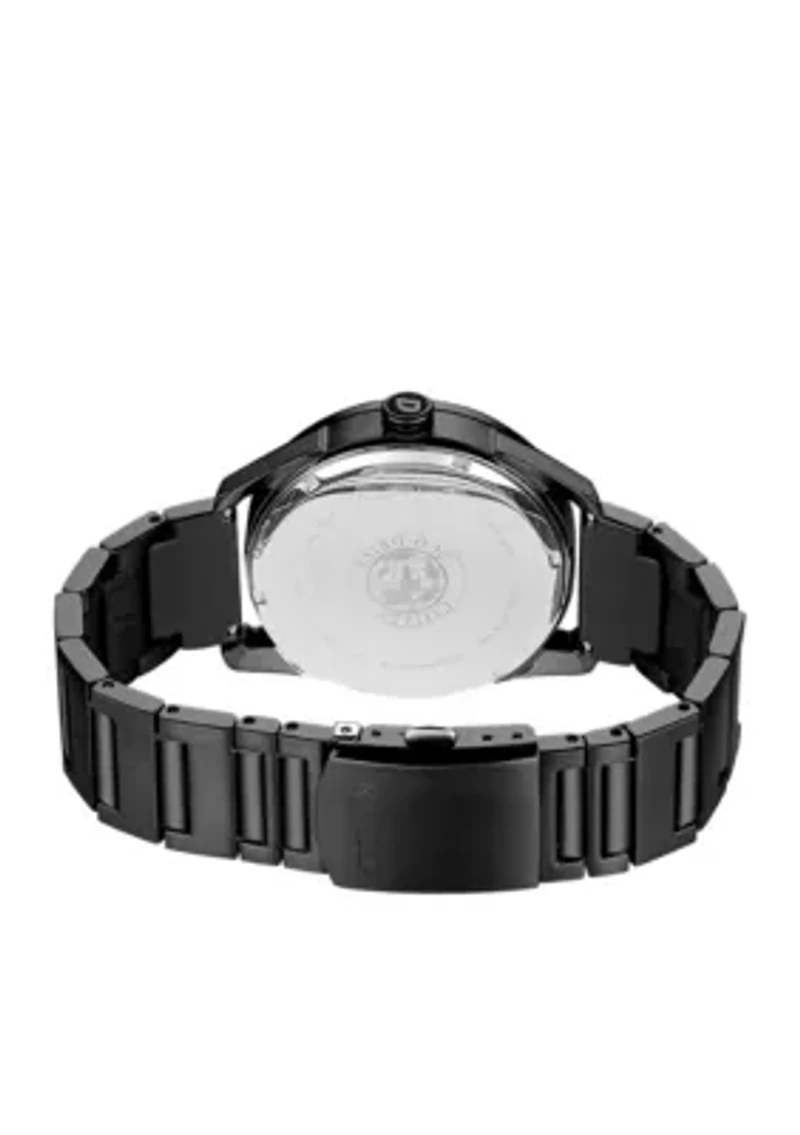 Men's Drive From Citizen Eco-Drive Stainless Steel Watch with Date and Black Stainless Steel Bracelet