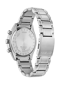 Sport Luxury Tsuki-yomi A-T Silver-Tone Super Titanium Bracelet Watch 43mm Case