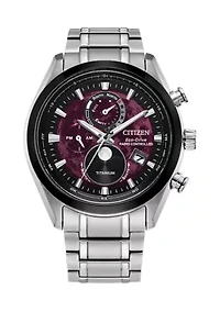 Sport Luxury Tsuki-yomi A-T Silver-Tone Super Titanium Bracelet Watch 43mm Case