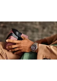 Sport Luxury Tsuki-yomi A-T Silver-Tone Super Titanium Bracelet Watch 43mm Case