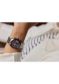 Sport Luxury Tsuki-yomi A-T Silver-Tone Super Titanium Bracelet Watch 43mm Case