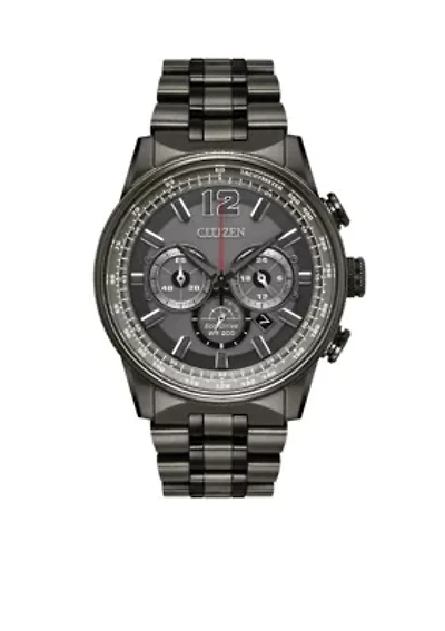 Men's Stainless Steel Eco-Drive Nighthawk Granite IP Chronograph Watch
