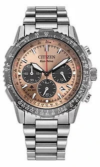 Citizen Mens Promaster Eco Navihawk Silver-Tone Bracelet Watch 40mm