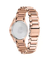 Women's Pink Gold-Tone Eco-Drive Stainless Steel Bracelet Watch