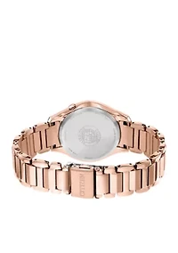 Women's Pink Gold-Tone Eco-Drive Stainless Steel Bracelet Watch