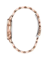 Women's Pink Gold-Tone Eco-Drive Stainless Steel Bracelet Watch