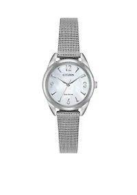  Women's Stainless Steel Eco-Drive Mesh Bracelet Watch