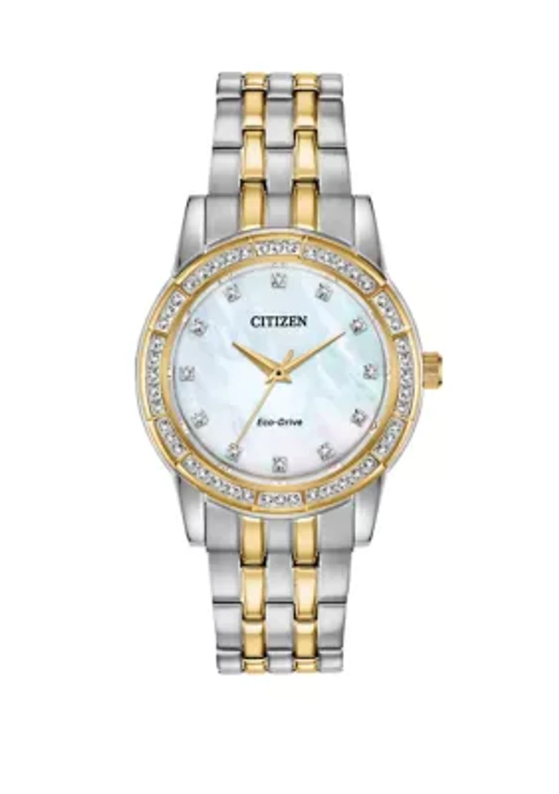 Silhouette Crystal Ladies Two-Tone Bracelet Watch