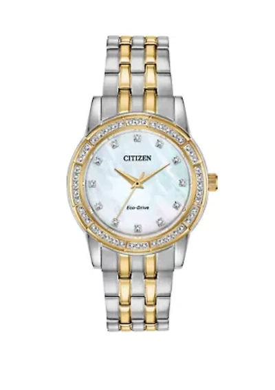 Silhouette Crystal Ladies Two-Tone Bracelet Watch