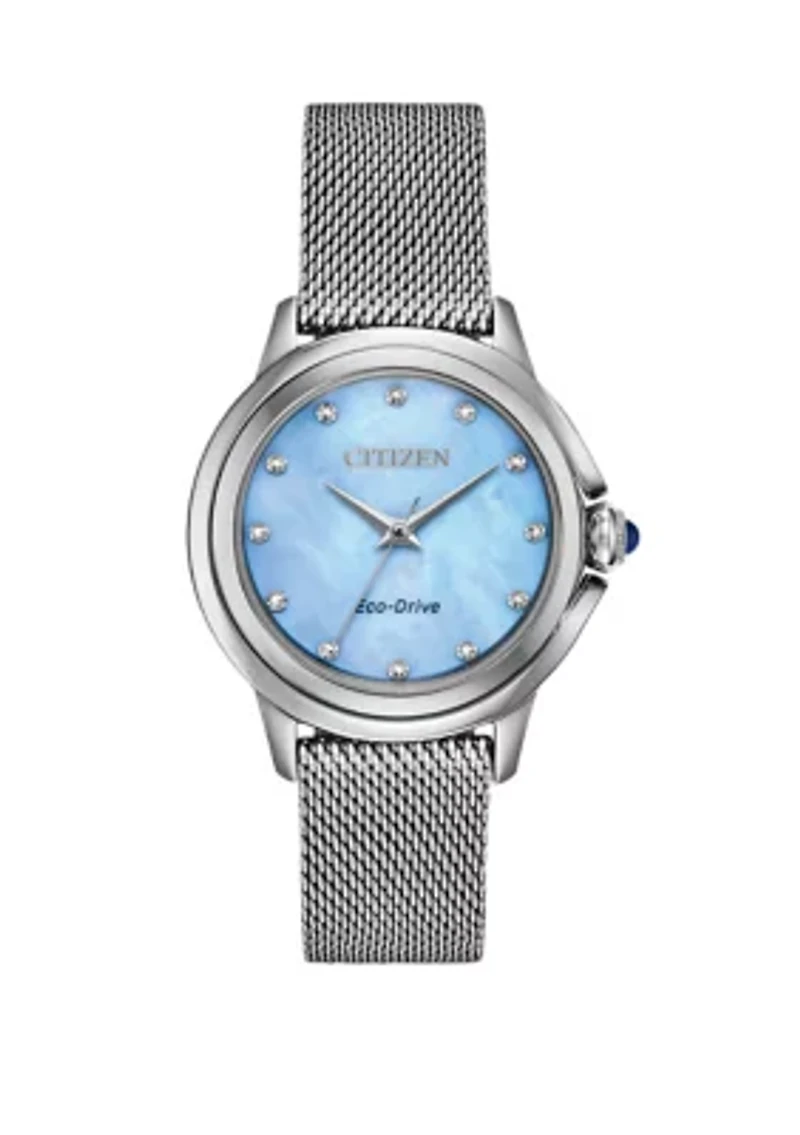 Women's Ceci Silver-Tone Stainless Steel Bracelet Watch