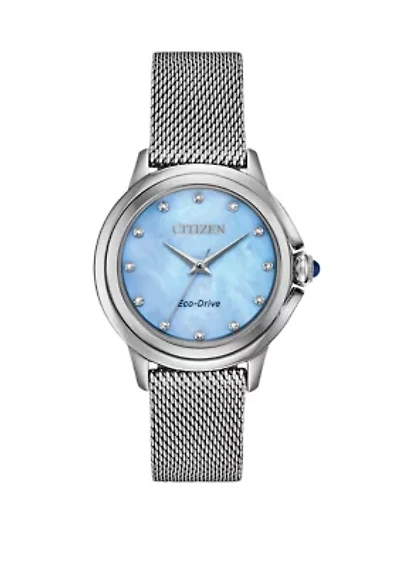 Women's Ceci Silver-Tone Stainless Steel Bracelet Watch