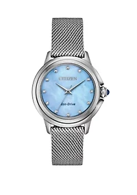 Women's Ceci Silver-Tone Stainless Steel Bracelet Watch