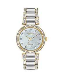 Women's Eco-Drive Diamond Dial Two-Tone Watch