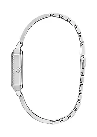 Eco-Drive Women's Silhouette Crystal Silver Tone Stainless Steel Bangle Watch
