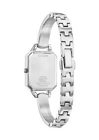 Eco-Drive Women's Silhouette Crystal Silver Tone Stainless Steel Bangle Watch