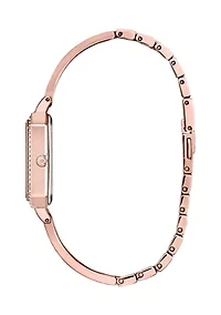 Eco-Drive Women's Silhouette Crystal Rose Gold Tone Stainless Steel Bangle Watch