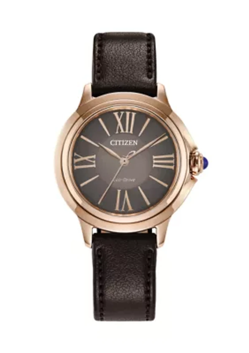 Women's Classic Ceci Rose Gold Tone 32 Millimeter Watch with Brown Leather Strap