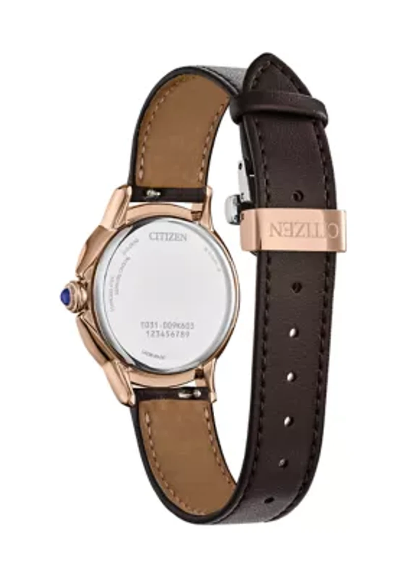 Women's Classic Ceci Rose Gold Tone 32 Millimeter Watch with Brown Leather Strap