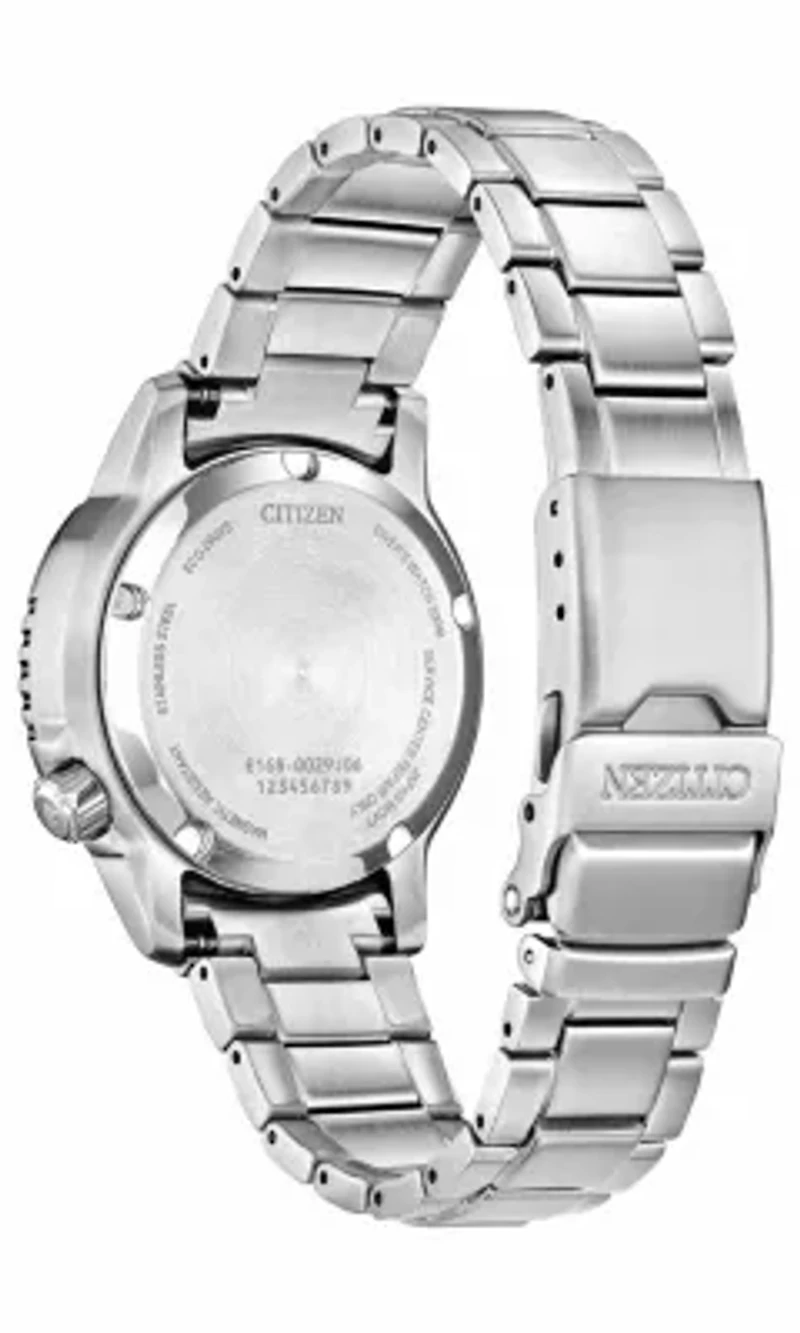Citizen Ladies Promaster Eco Dive 4 Silver-Tone Bracelet Watch 36.5mm