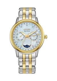 37 Millimeter Calendrier Two Tone Stainless Steel Bracelet Watch 