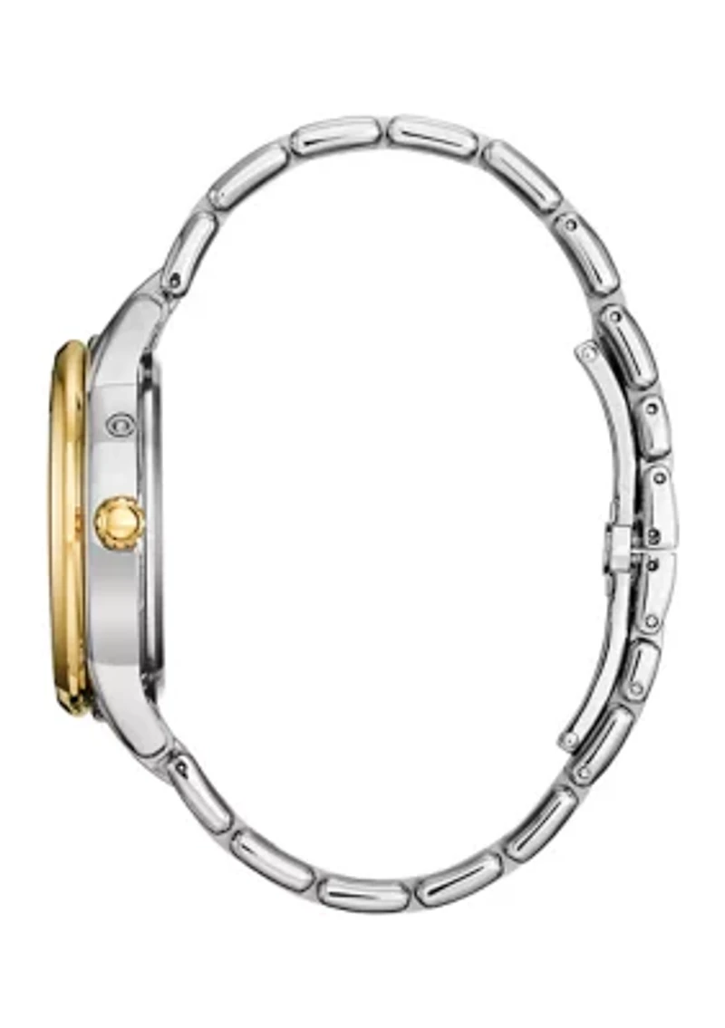 37 Millimeter Calendrier Two Tone Stainless Steel Bracelet Watch 