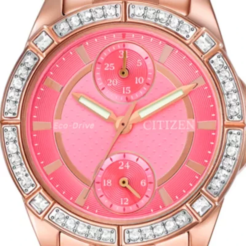 Pink Gold-Tone Stainless Steel Coral Dial Watch